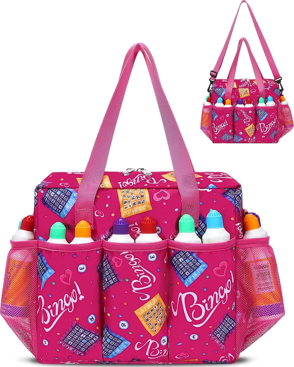 Magenta Bingo Bag with Pockets